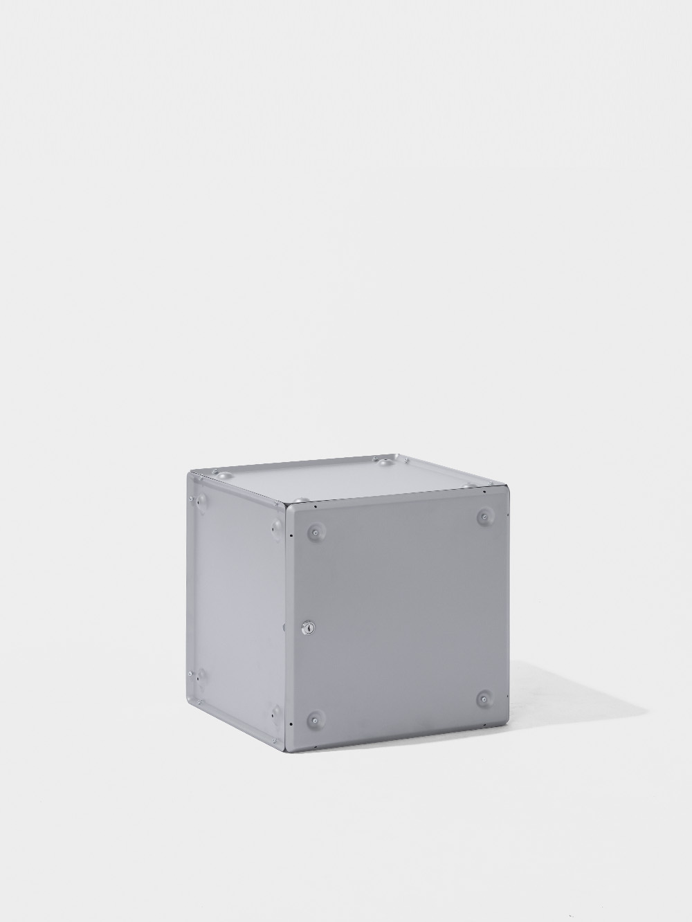 Box Storage System by Elio Martinelli for Martinelli Luce in Iron and White Grey with Door