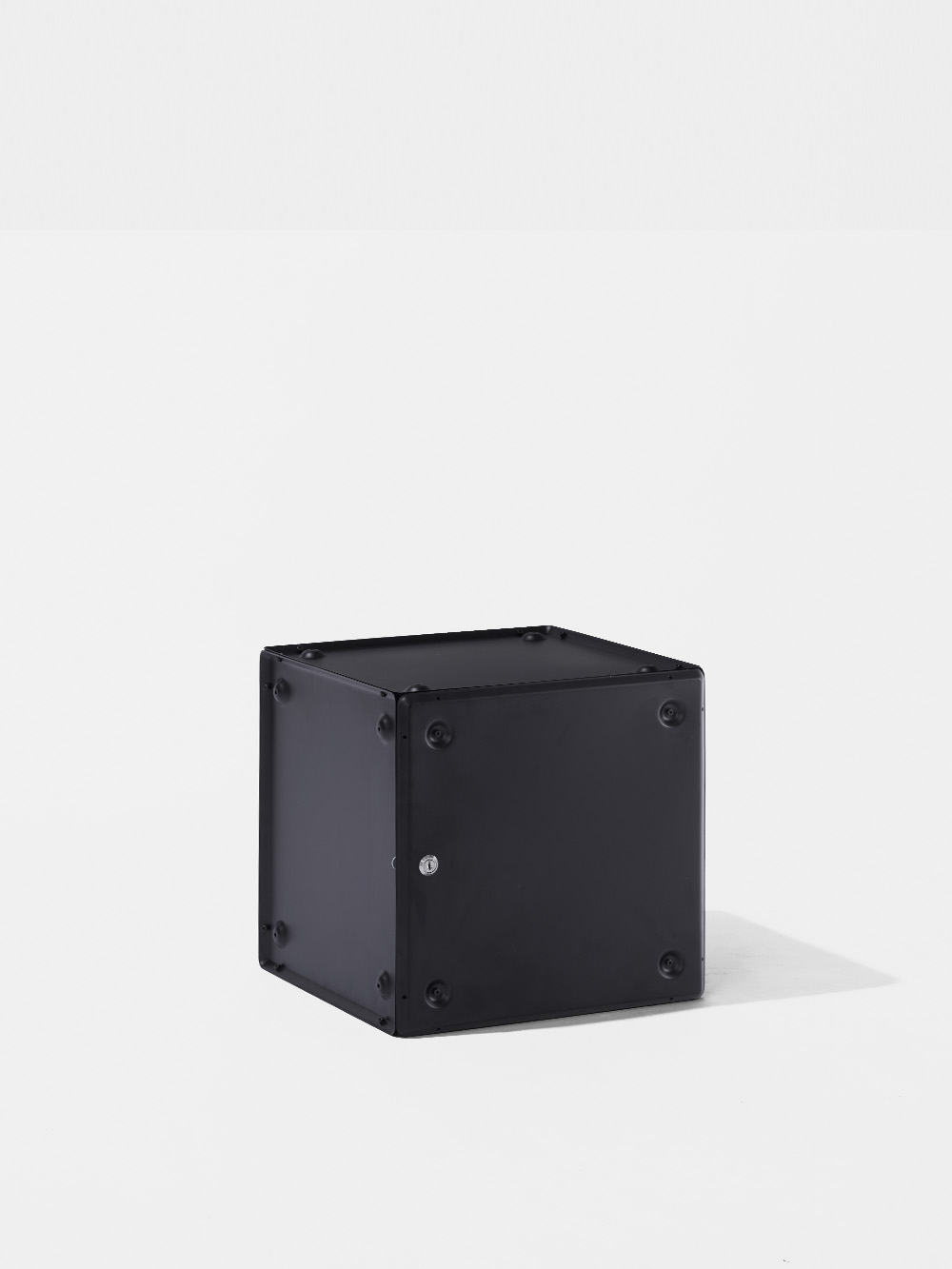 Box Storage System by Elio Martinelli for Martinelli Luce in Iron and White Black with Door