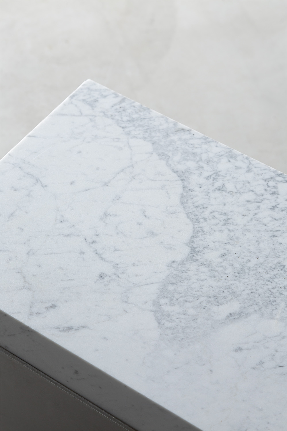 Side Table V by AtMa inc. in Marble and Stainless
