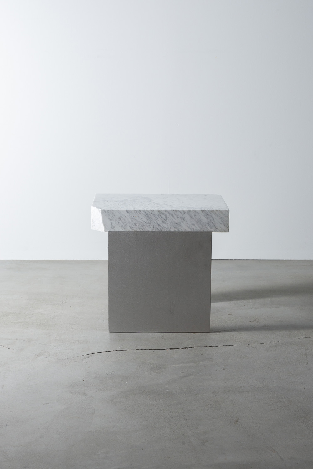 Side Table V by AtMa inc. in Marble and Stainless