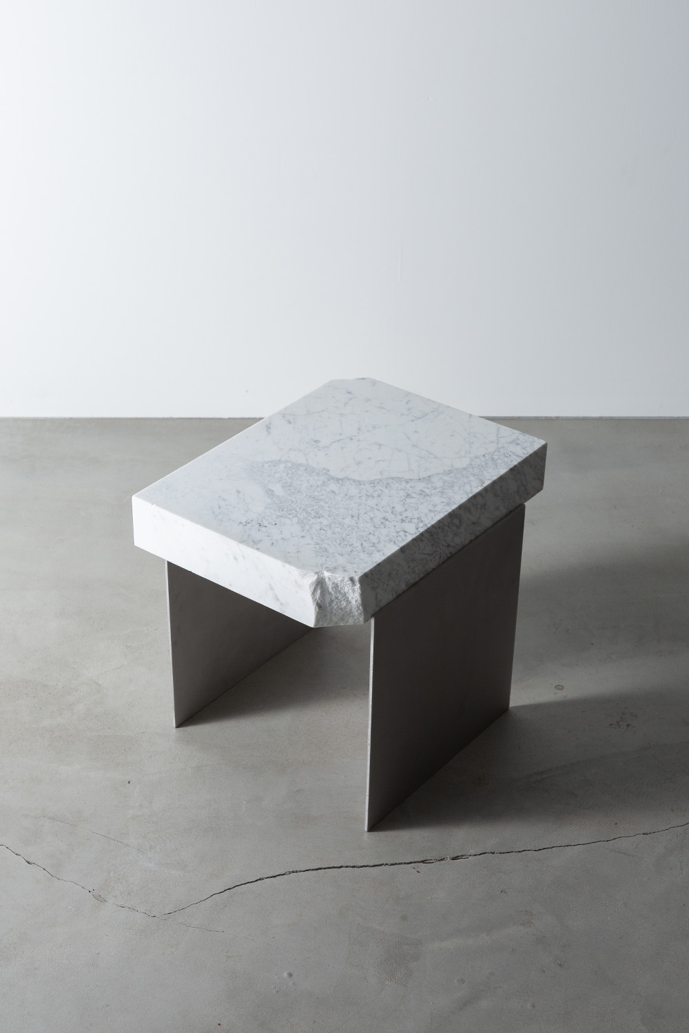 Side Table V by AtMa inc. in Marble and Stainless