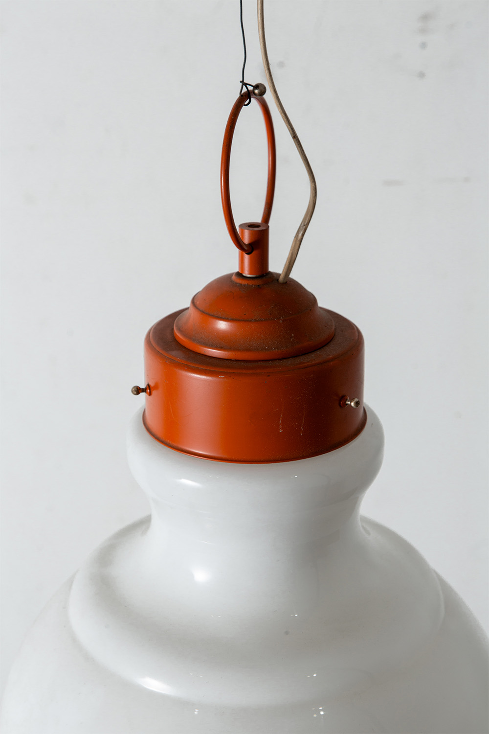 Pendant Lamp in Red and Glass