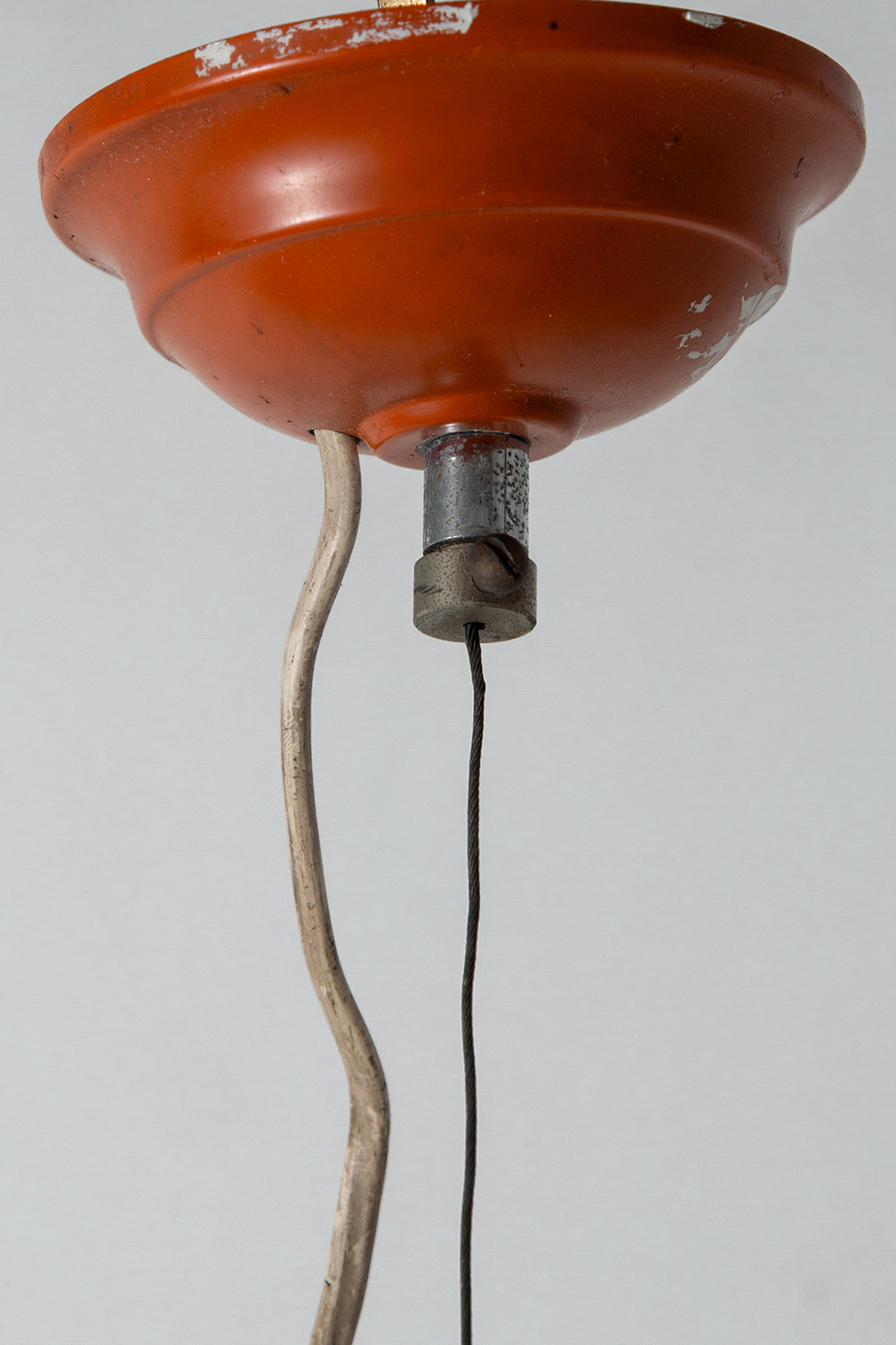 Pendant Lamp in Red and Glass