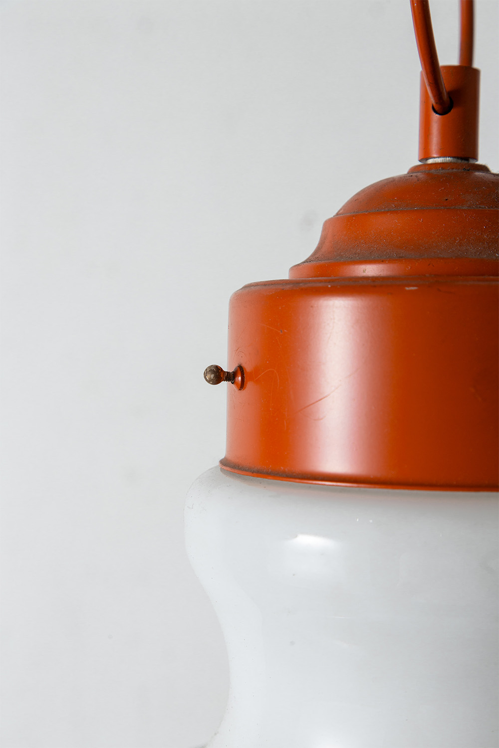 Pendant Lamp in Red and Glass