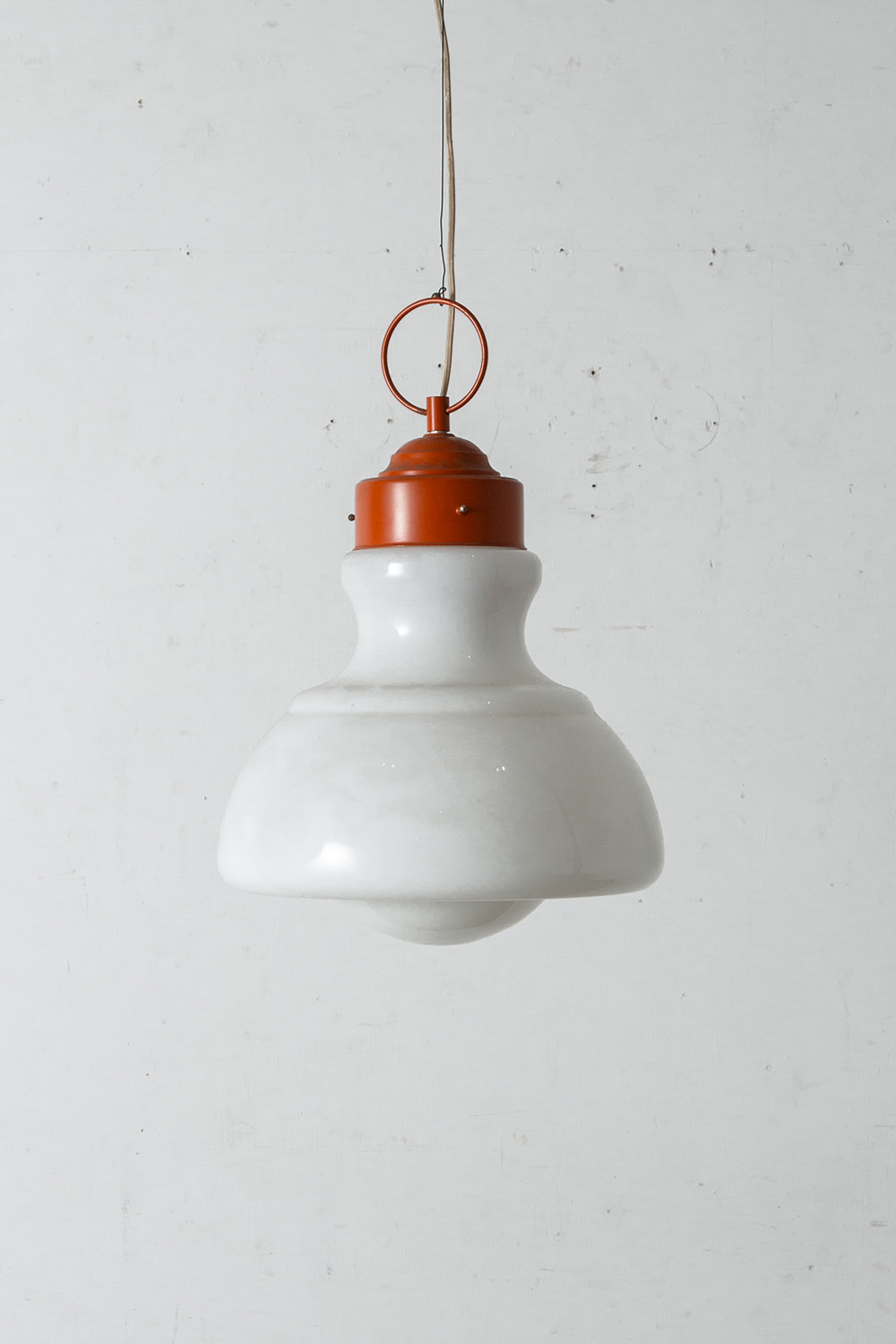Pendant Lamp in Red and Glass