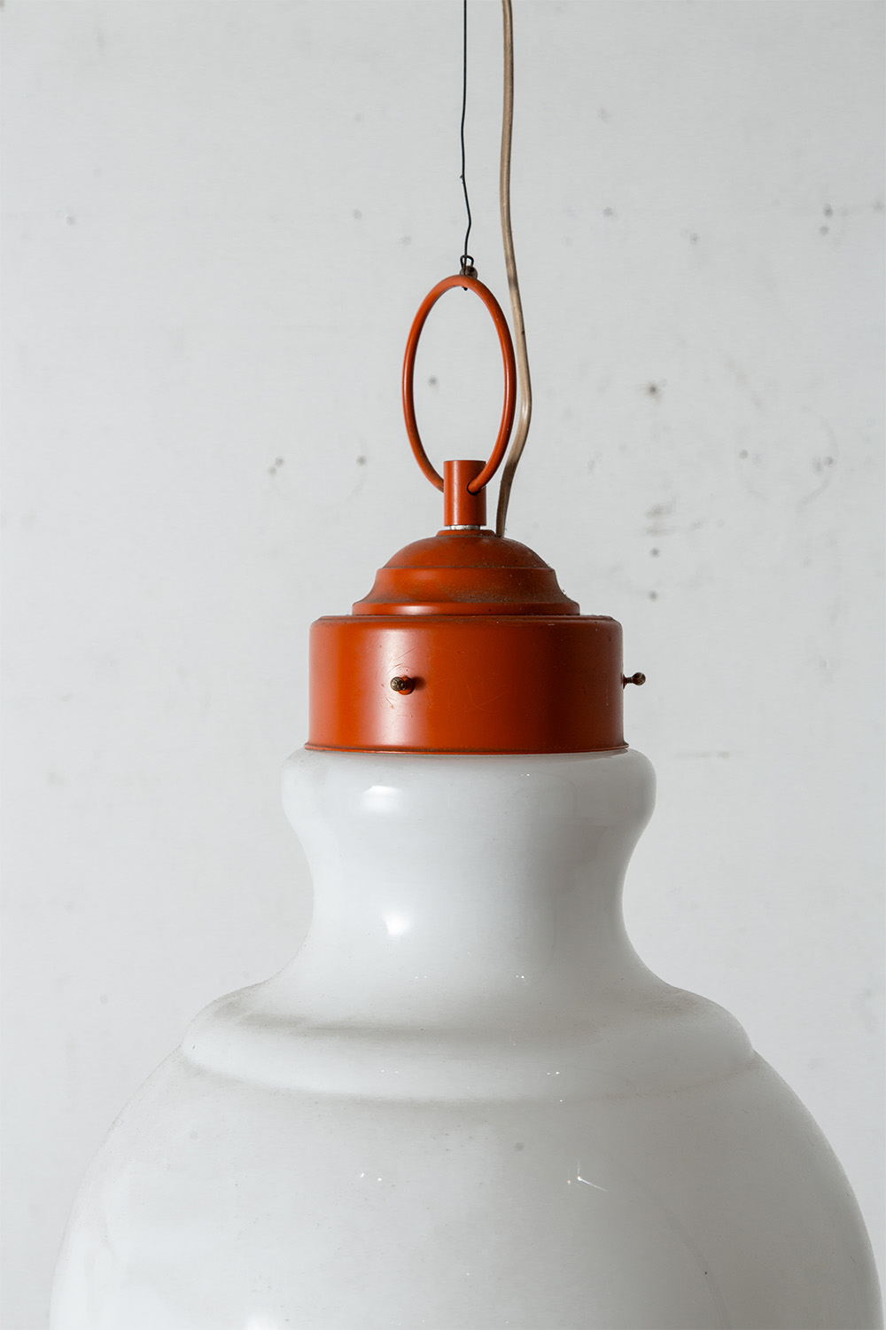 Pendant Lamp in Red and Glass