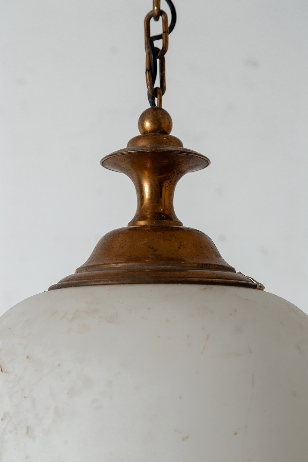 Pendant Lamp in Brass and Glass