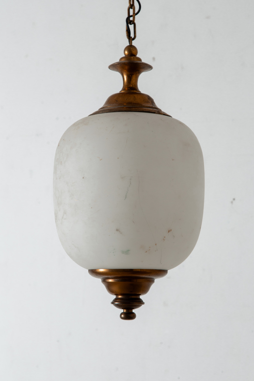 Pendant Lamp in Brass and Glass