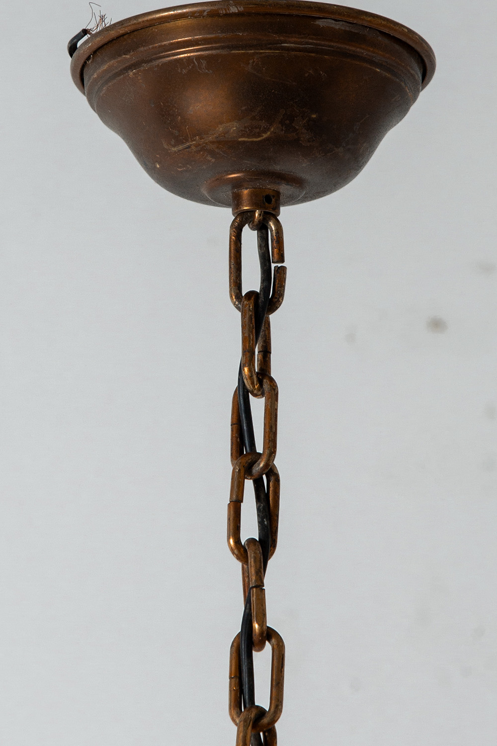 Pendant Lamp in Brass and Glass
