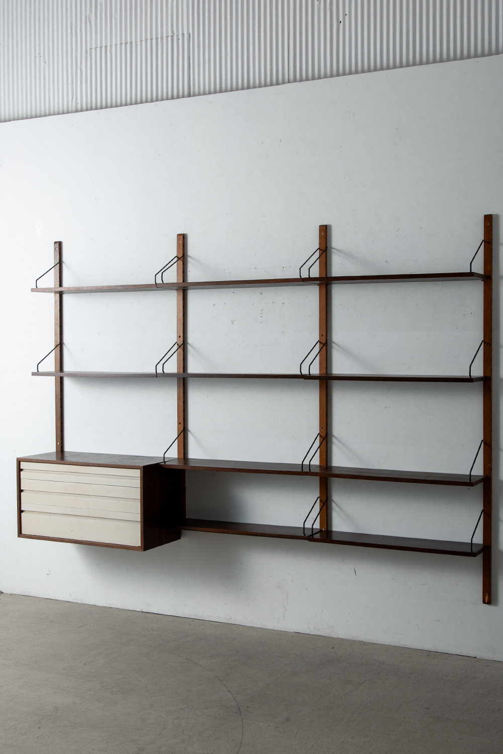 ‘ROYAL SYSTEM’ Wall Unit by Poul Cadovius for Cado in Wood and Steel