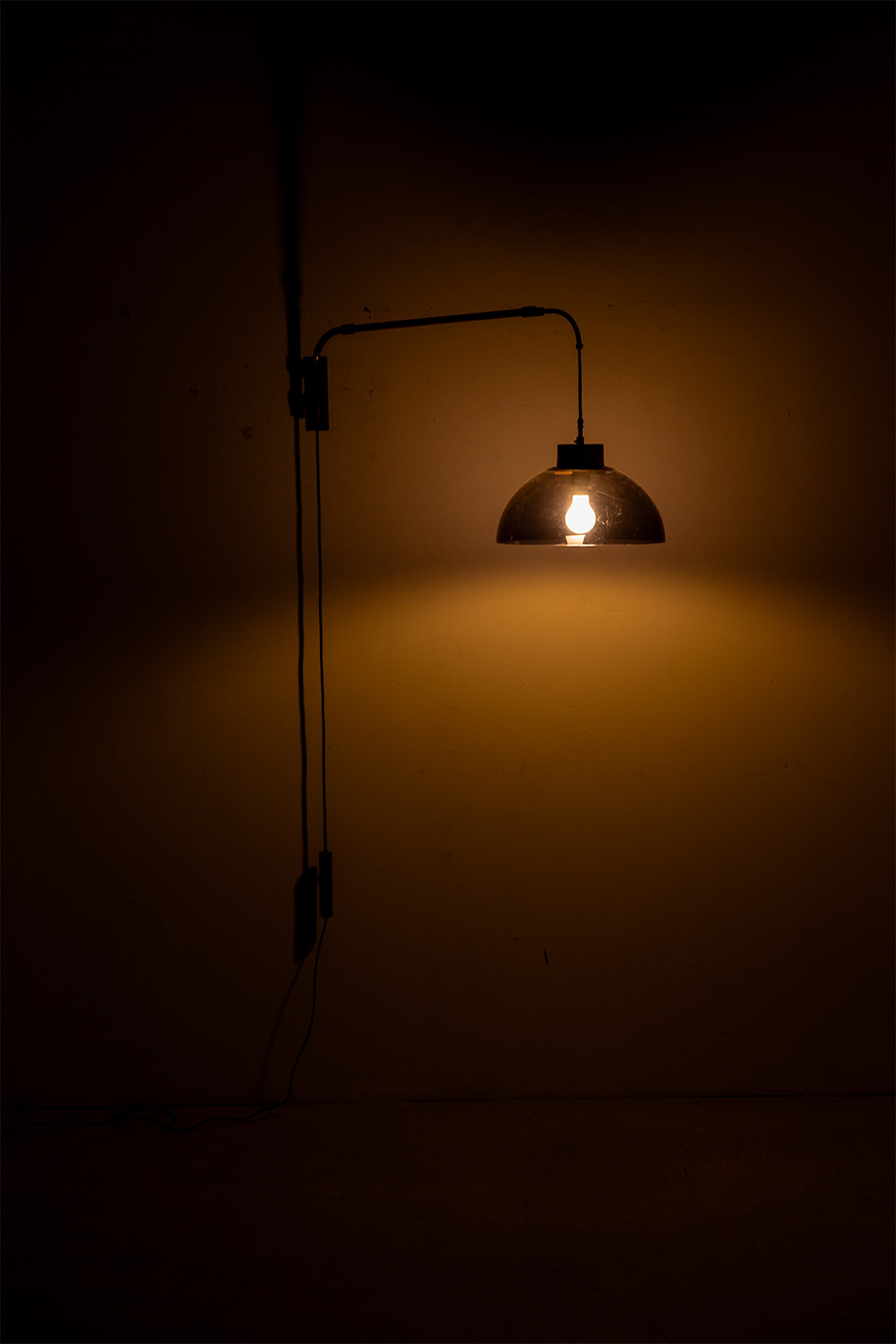 Wall Lamp in Brass , Leather and Plastic