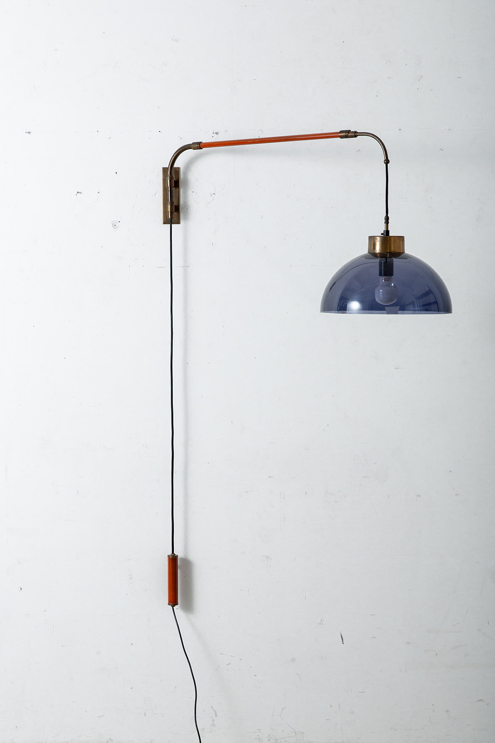 Wall Lamp in Brass , Leather and Plastic