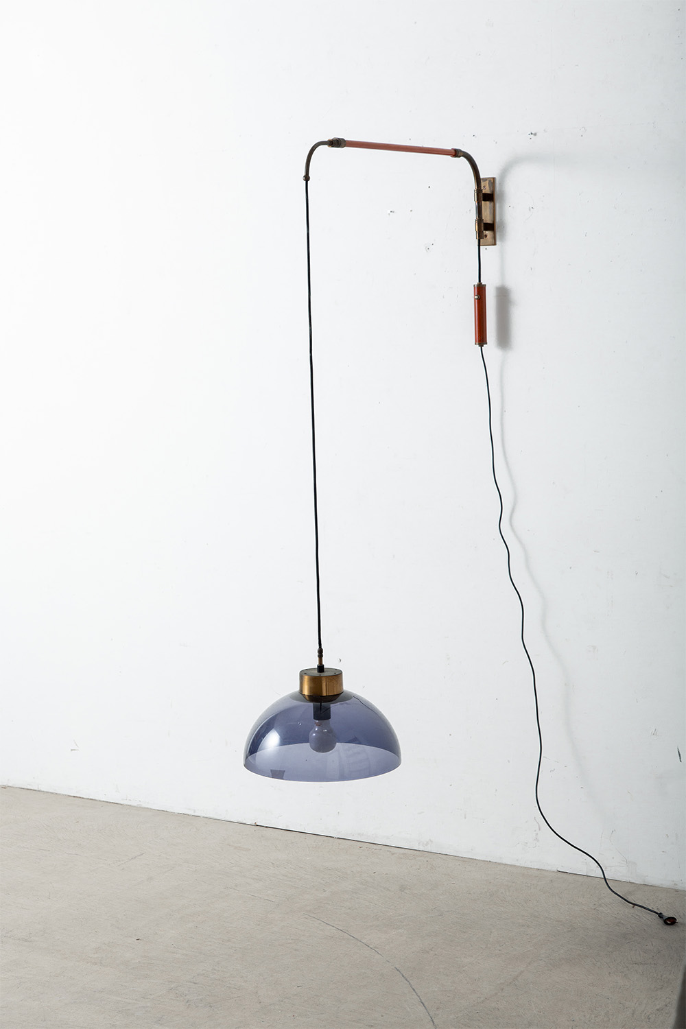Wall Lamp in Brass , Leather and Plastic