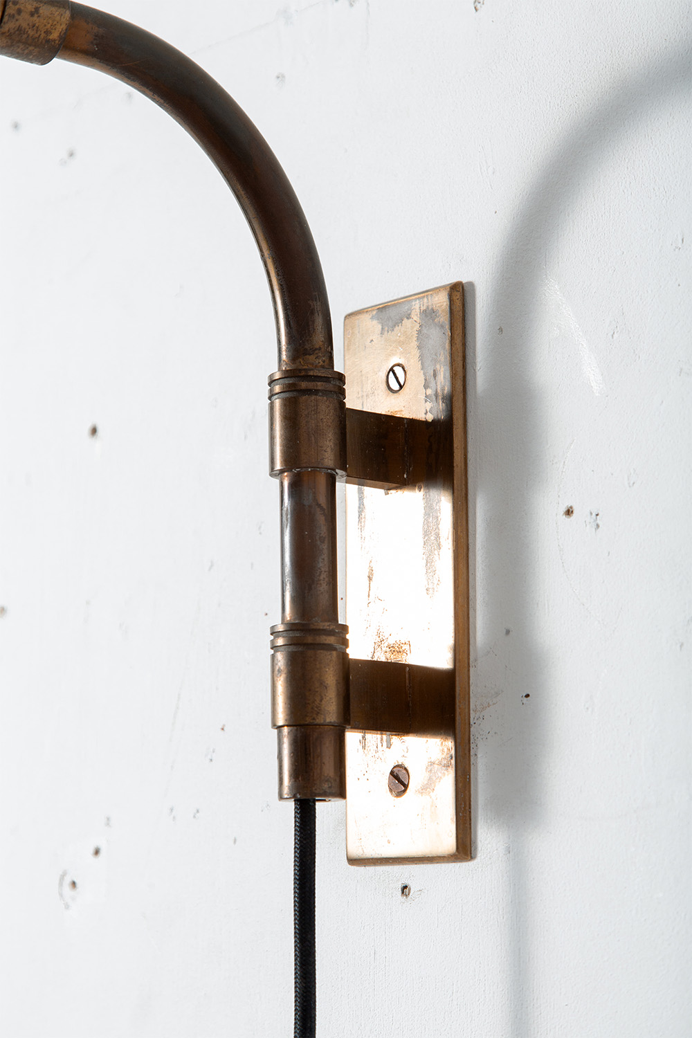 Wall Lamp in Brass , Leather and Plastic