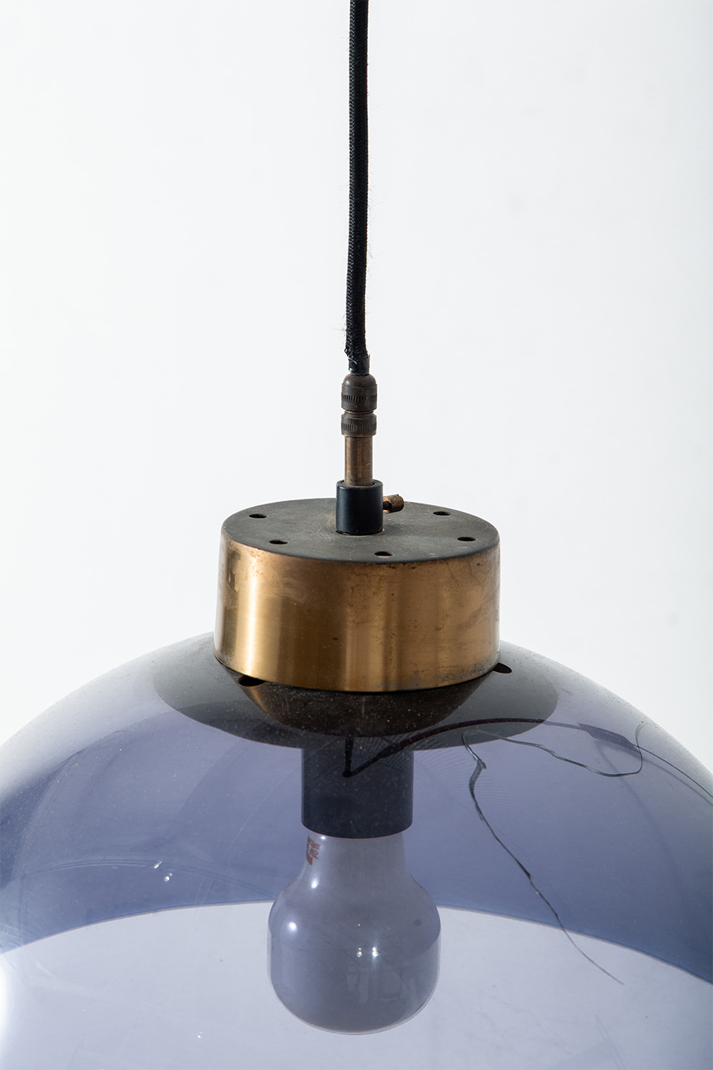 Wall Lamp in Brass , Leather and Plastic