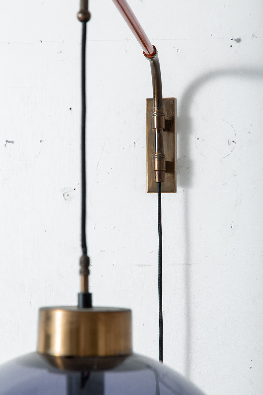 Wall Lamp in Brass , Leather and Plastic