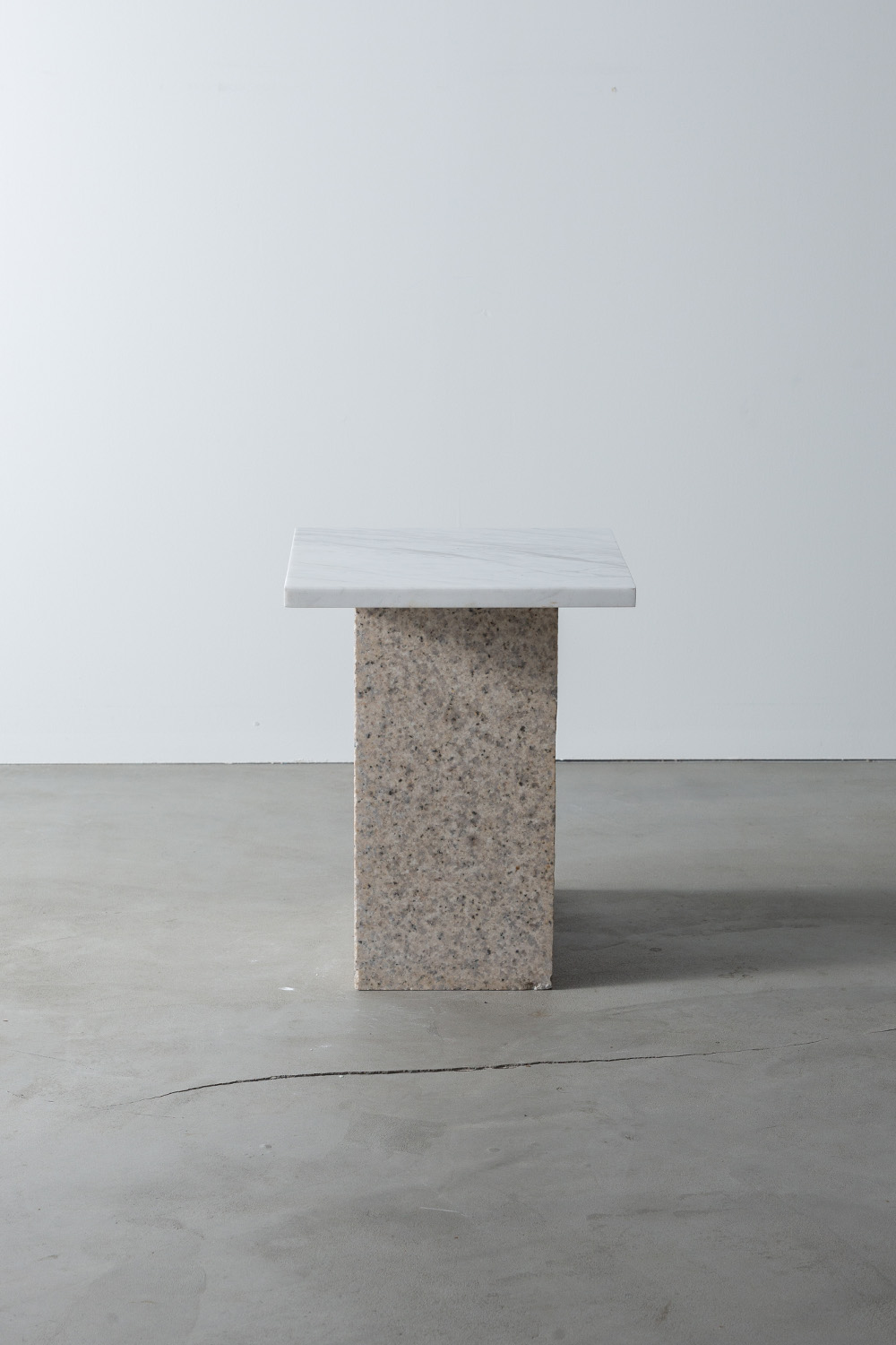 Side Table L by AtMa inc. in Bianco Carrara and Granite