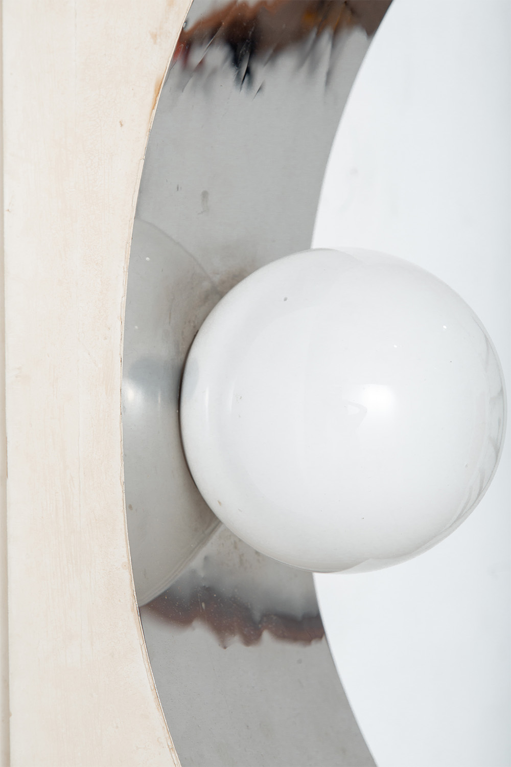 Wall Ball Lamp in Chrome and Wood