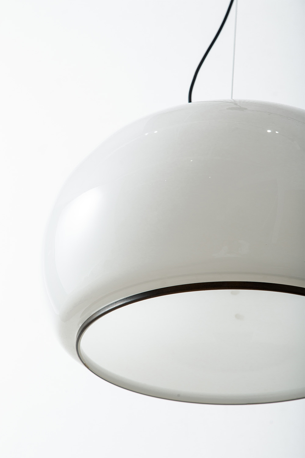 Vintage Pendant Lamp in Glass and Brass