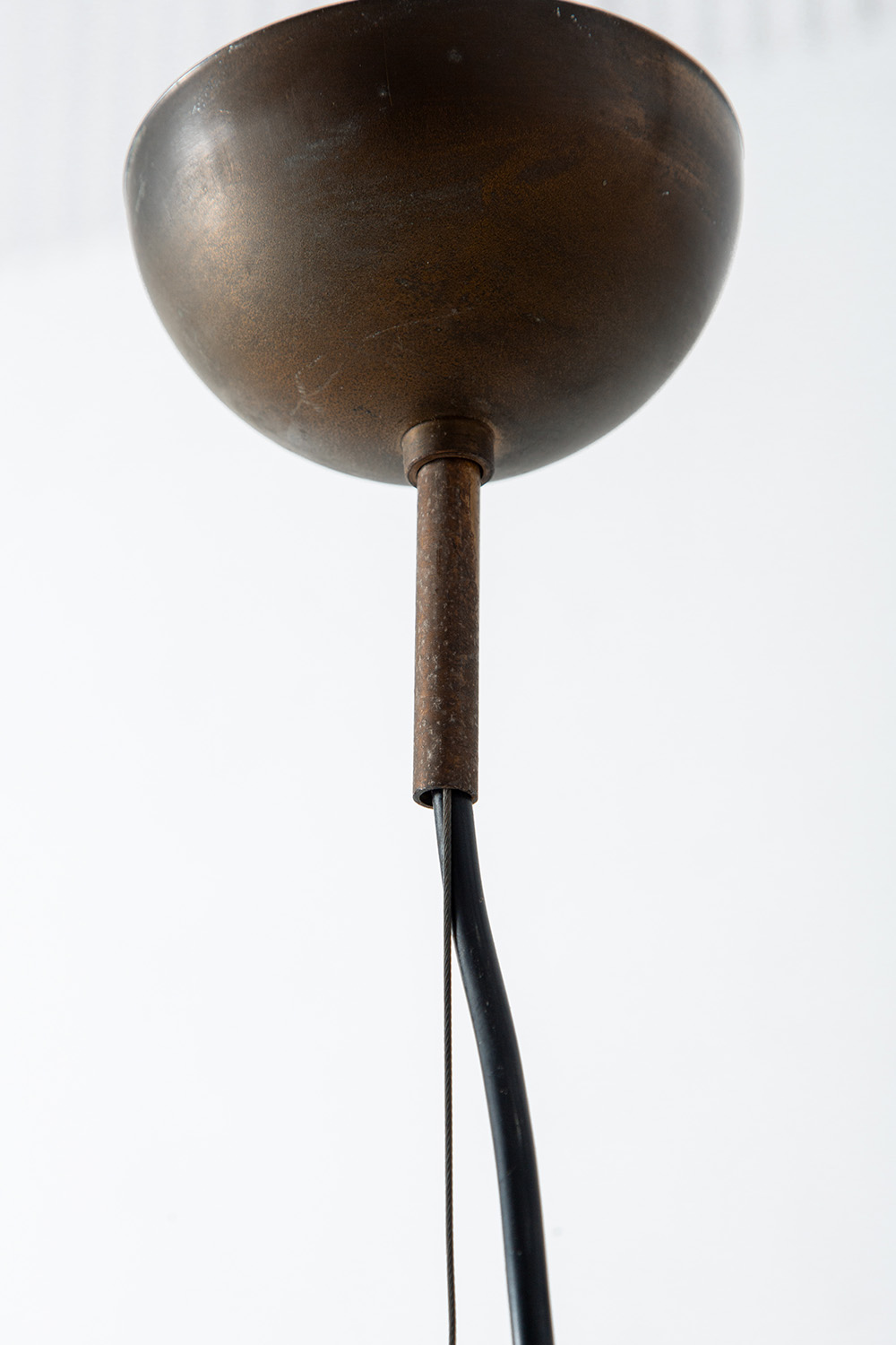 Vintage Pendant Lamp in Glass and Brass