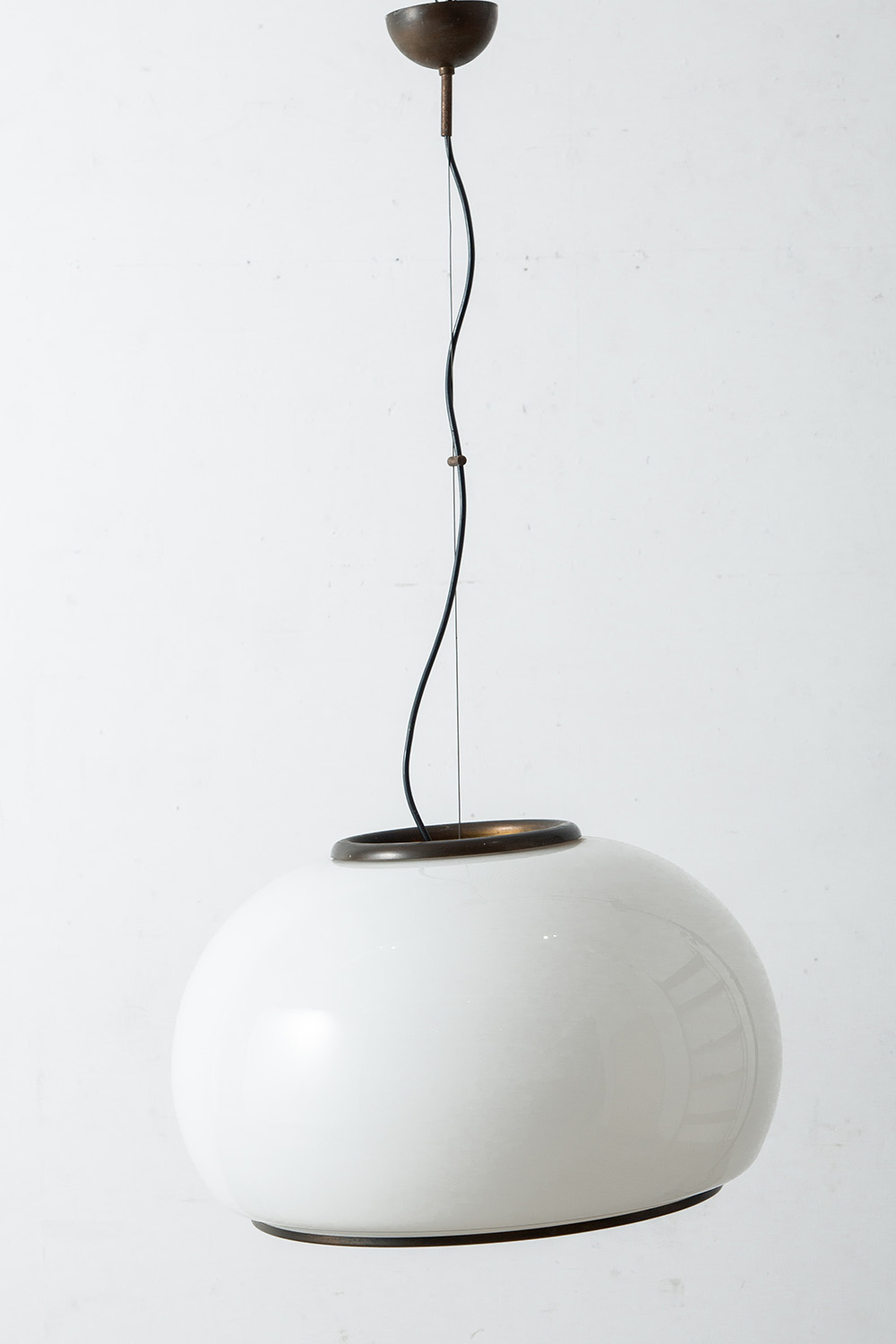 Vintage Pendant Lamp in Glass and Brass