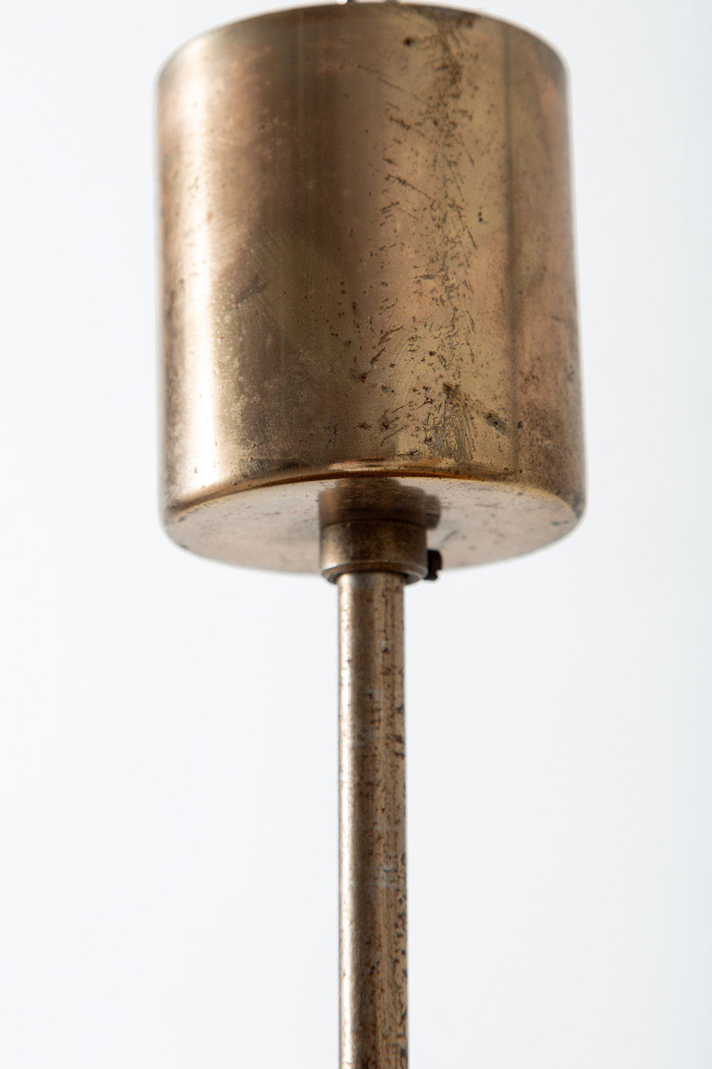 Pendant Lamp in Rattan and Brass