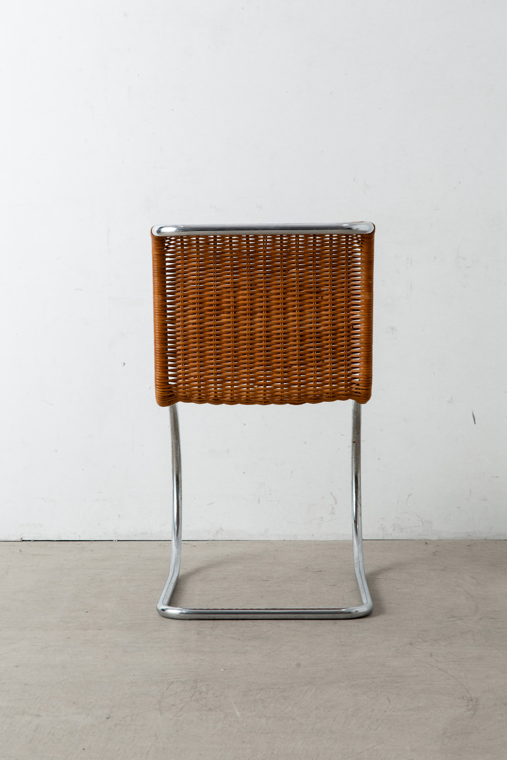 ‘MR10’ Chair by Mies van der Rohe in Chrome and Rattan