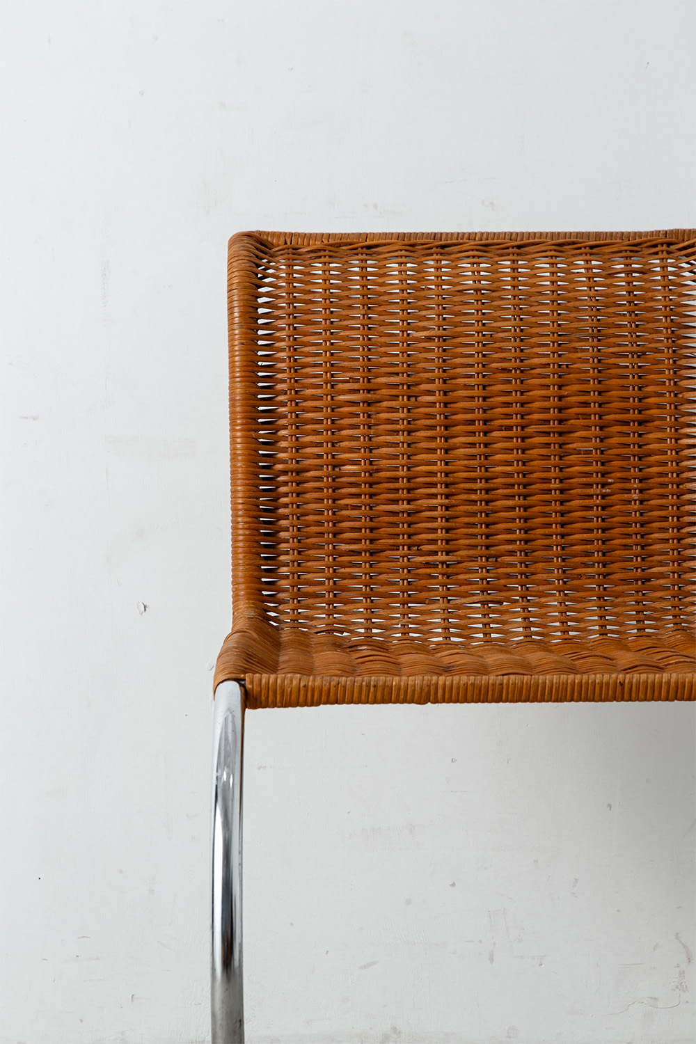 ‘MR10’ Chair by Mies van der Rohe in Chrome and Rattan