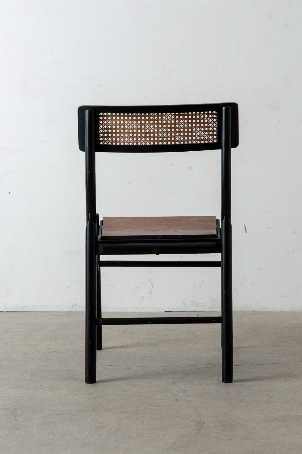 Vintage Chair in Wood and Rattan