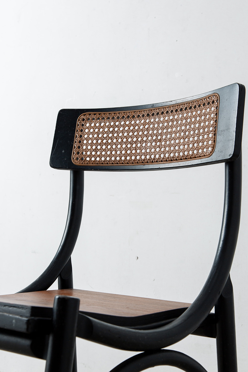 Vintage Chair in Wood and Rattan