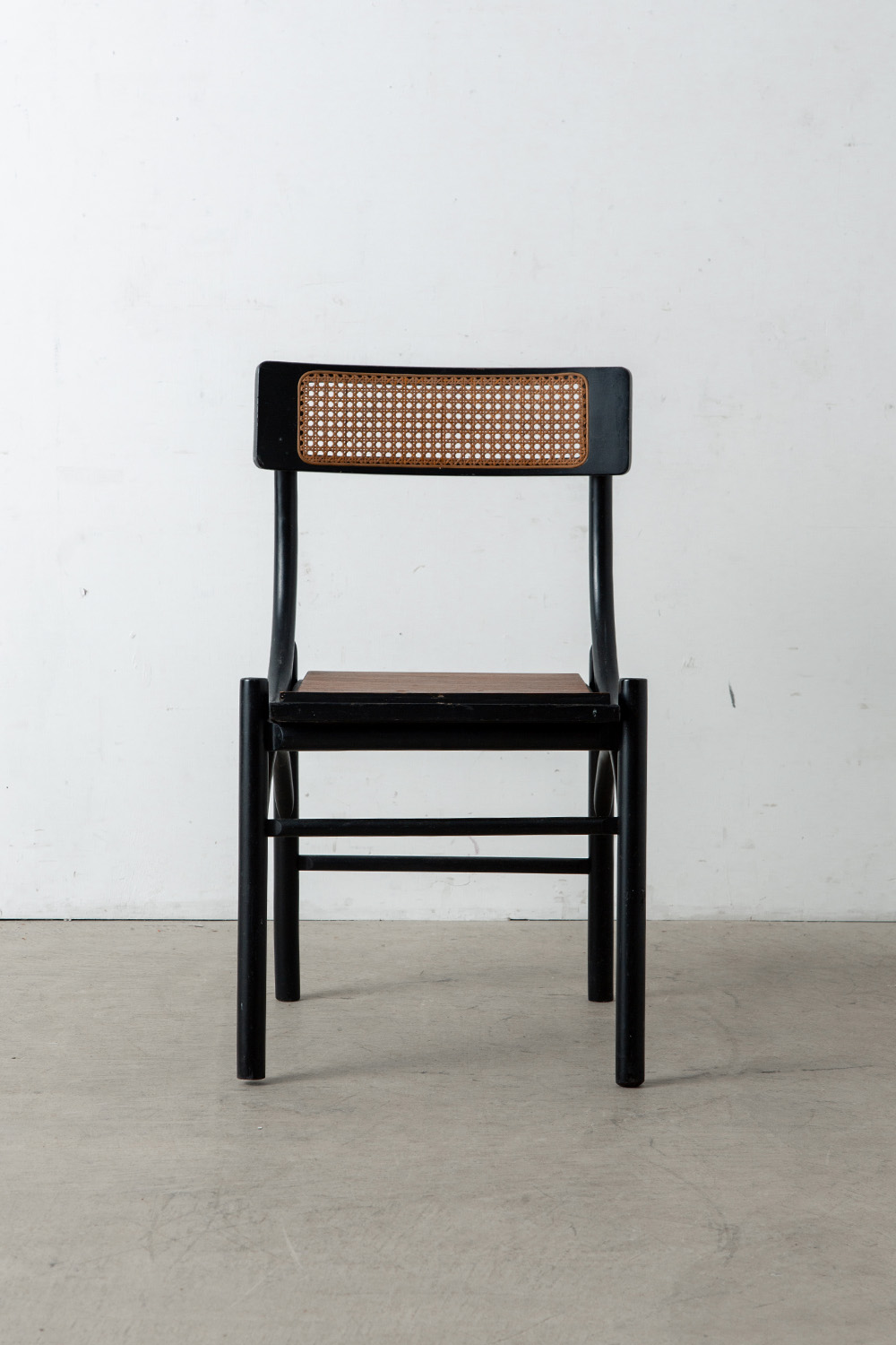 Vintage Chair in Wood and Rattan