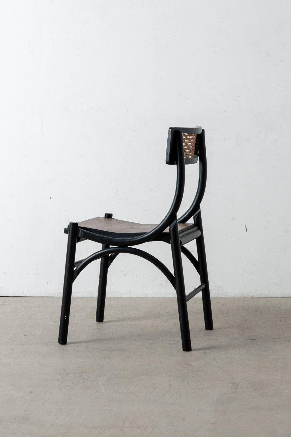 Vintage Chair in Wood and Rattan