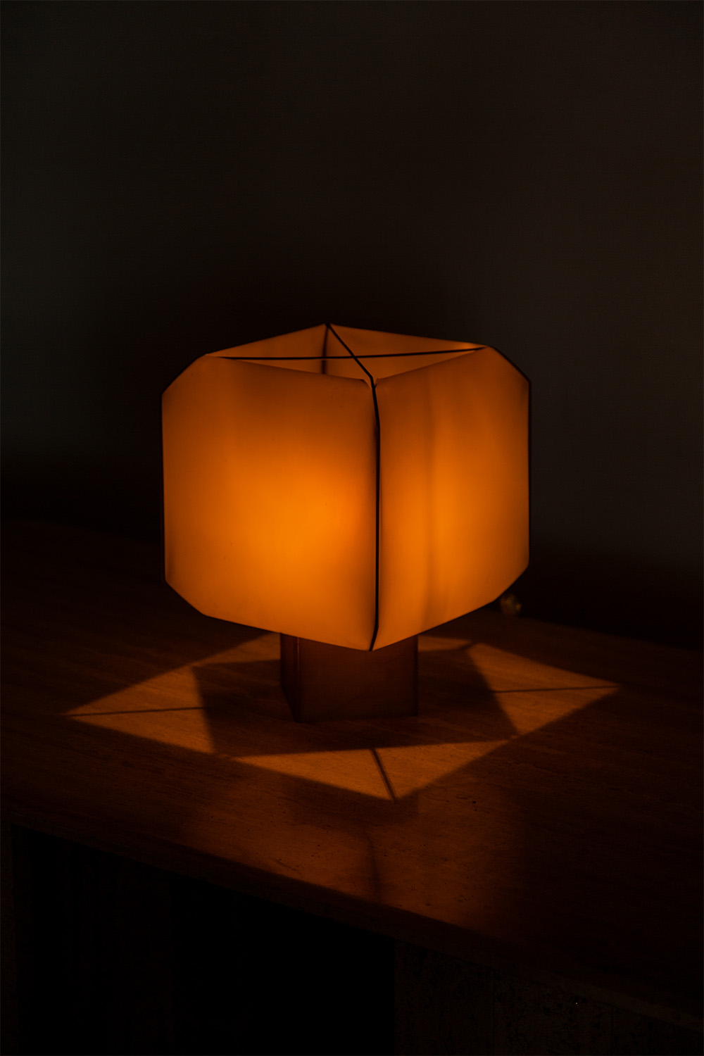 ‘Bali’ Table Lamp by Bruno Munari for Danese in Wood , Metal and Rice paper