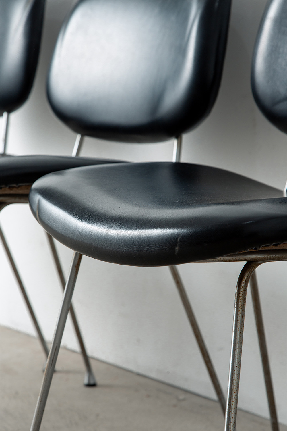 Vintage Chair for Velca Legnano in Leather and Steel