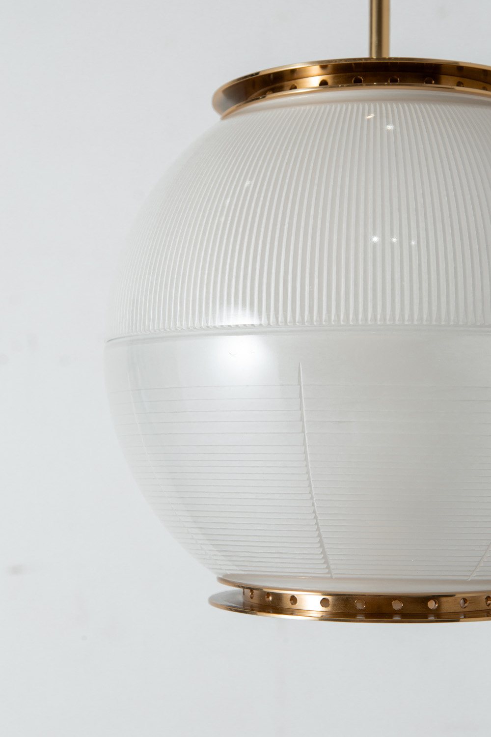 Doppio Vetro Suspension by Ignazio Gardella for TATO in Brass and Glass