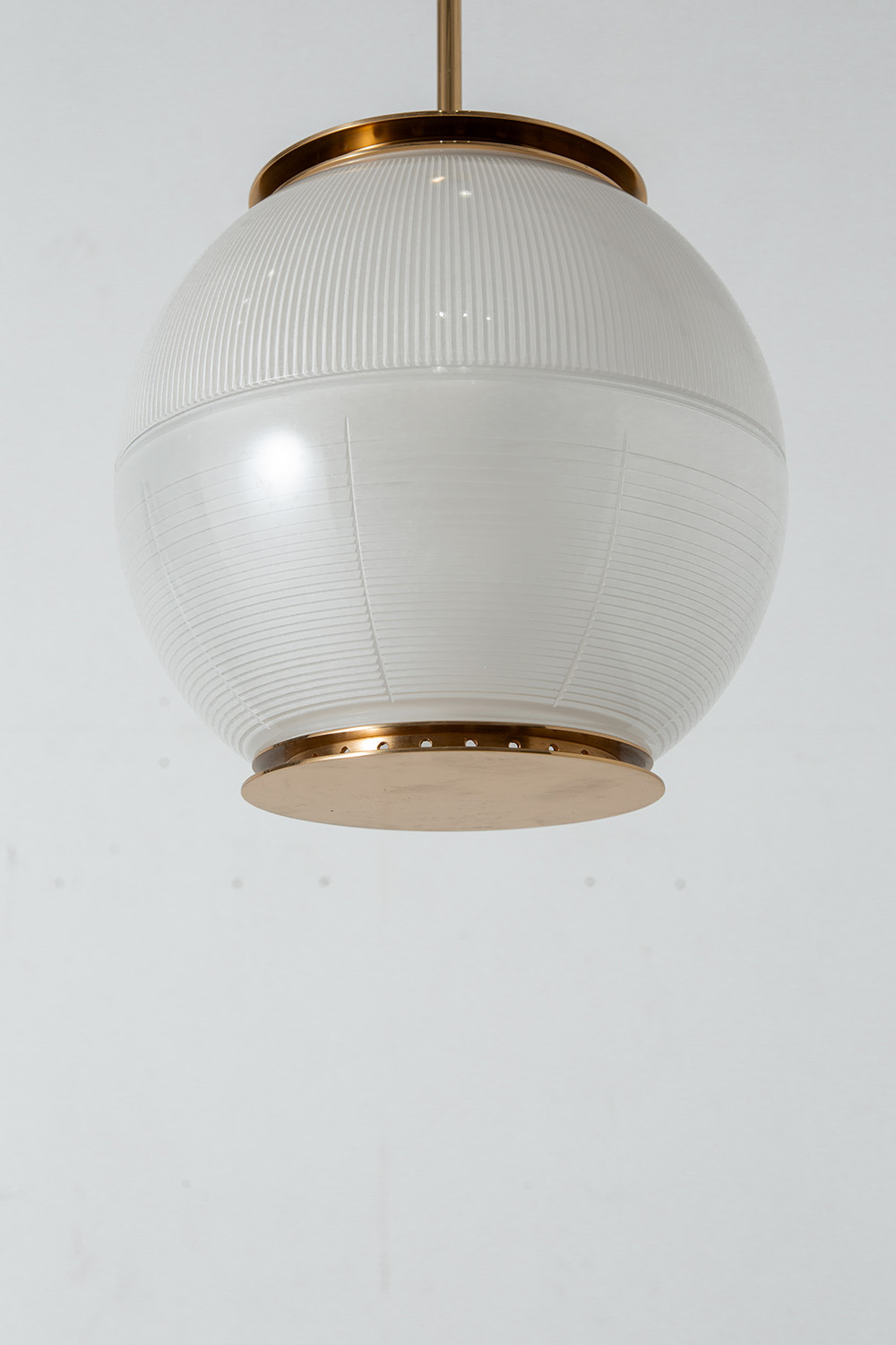 Doppio Vetro Suspension by Ignazio Gardella for TATO in Brass and Glass