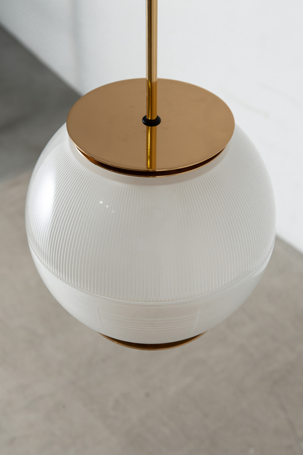 Doppio Vetro Suspension by Ignazio Gardella for TATO in Brass and Glass