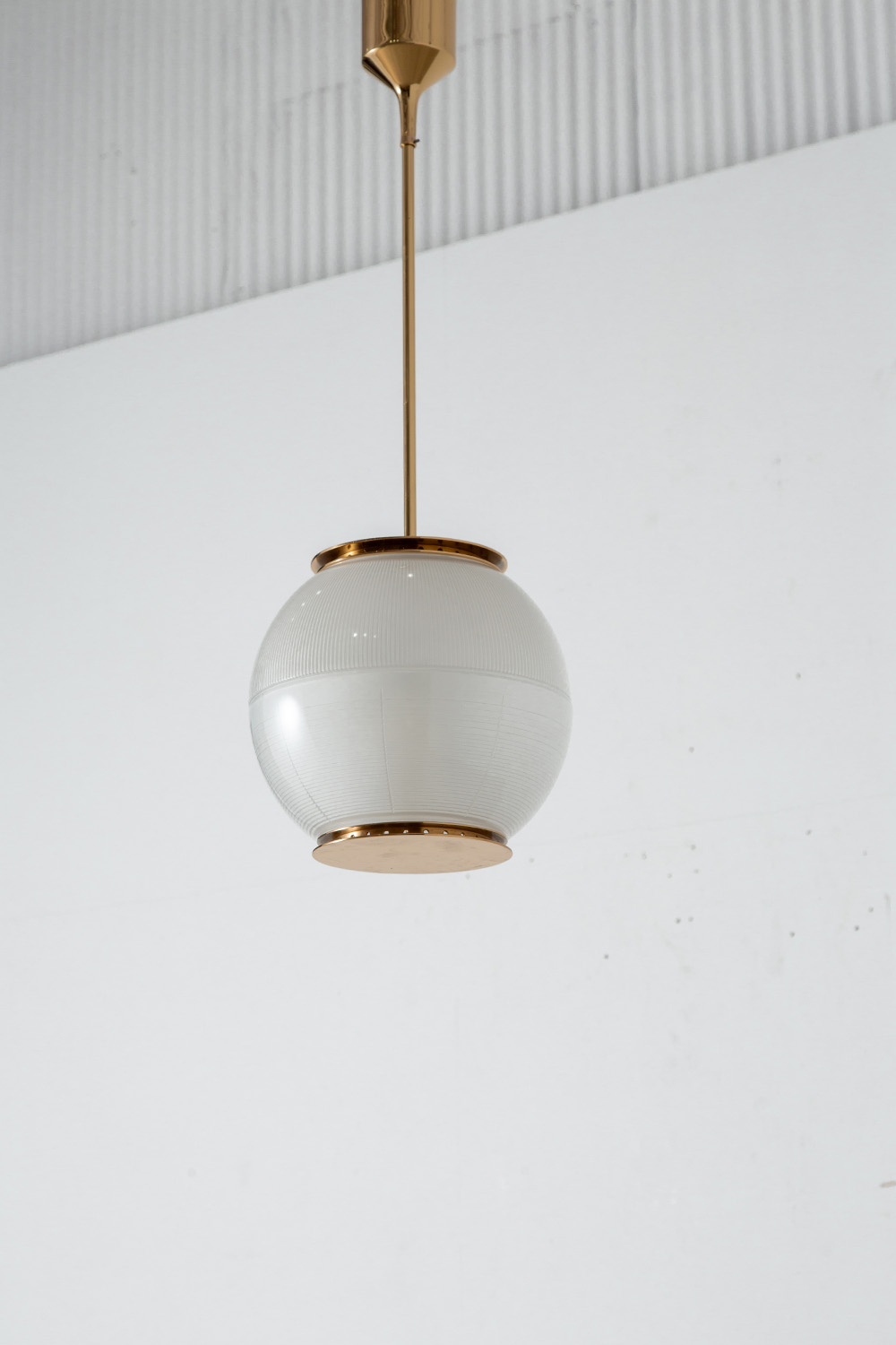 Doppio Vetro Suspension by Ignazio Gardella for TATO in Brass and Glass