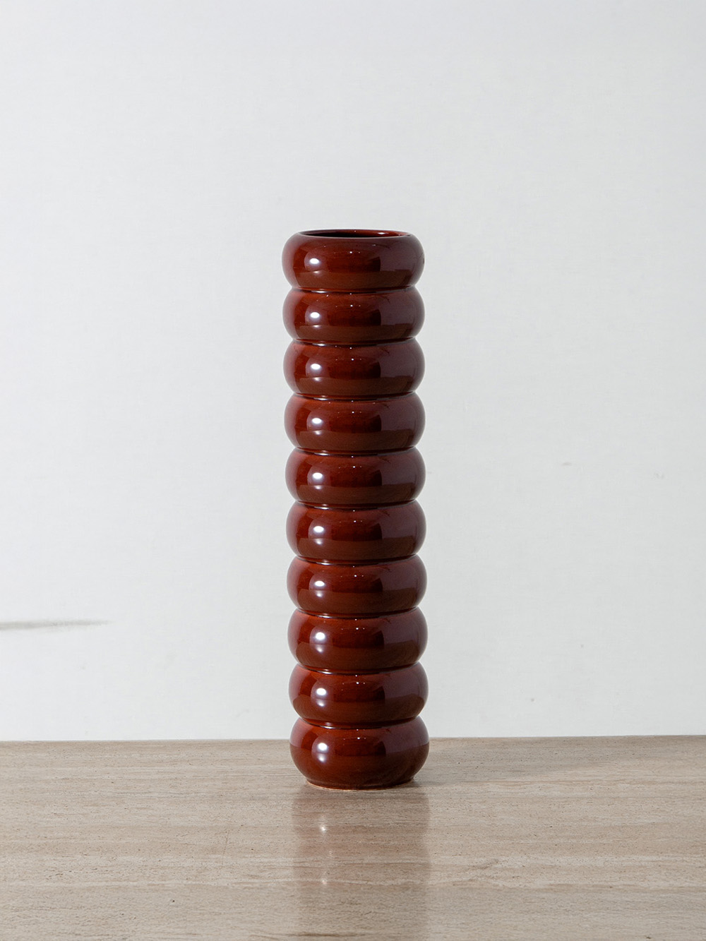 Bubble Flower Vase for Faiencerie de Charolles in Red
