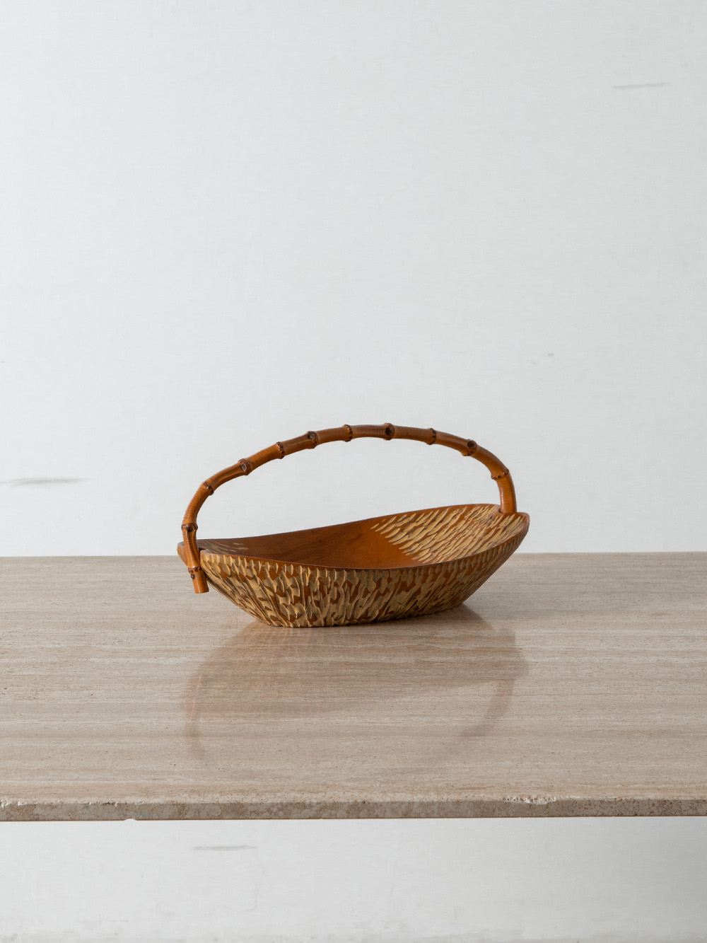 Serving Dish by Aldo Tura for Macabo Cusano in Wood and Bamboo