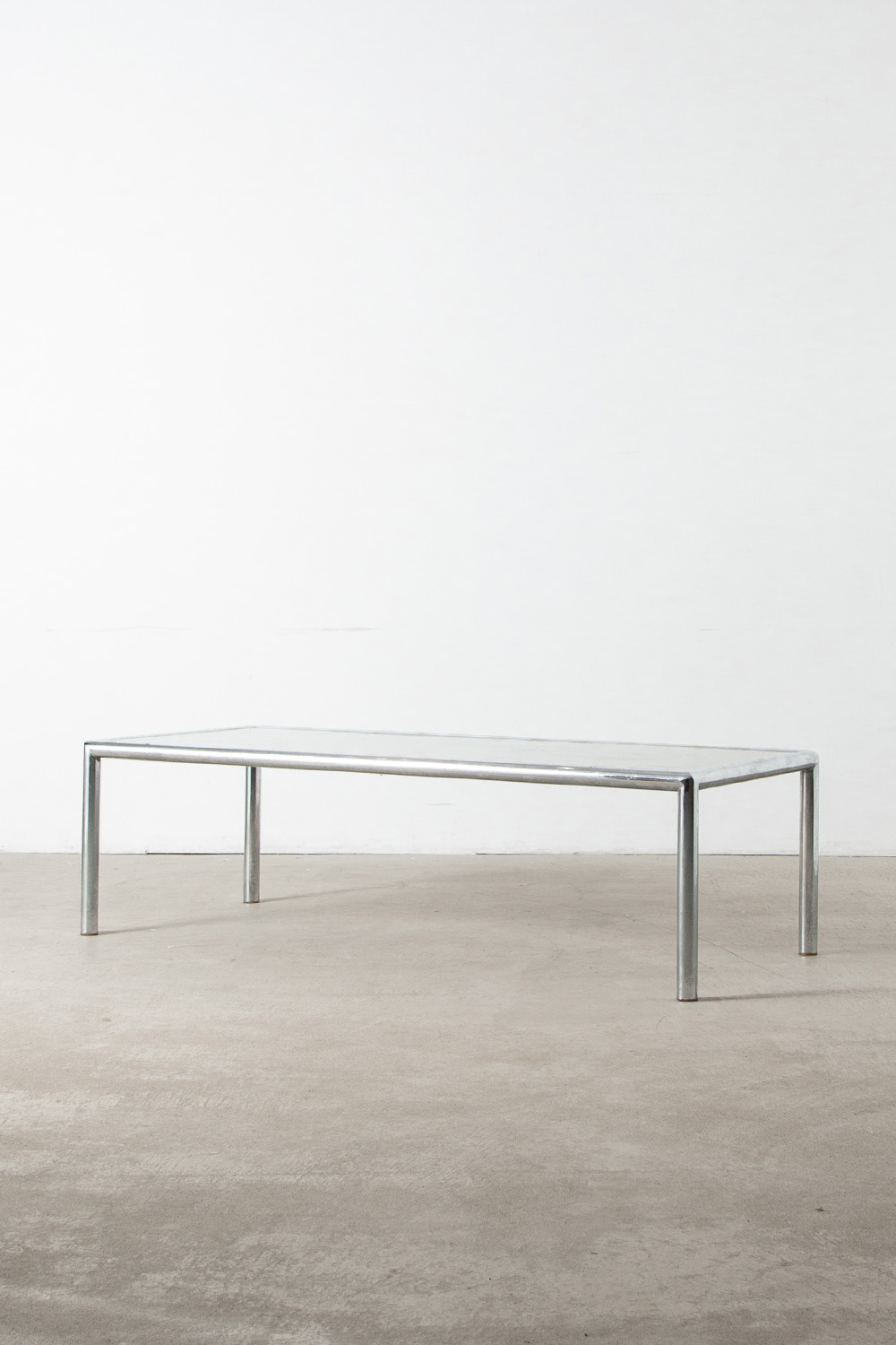 Coffe Table in Glass , Chrome and Rattan
