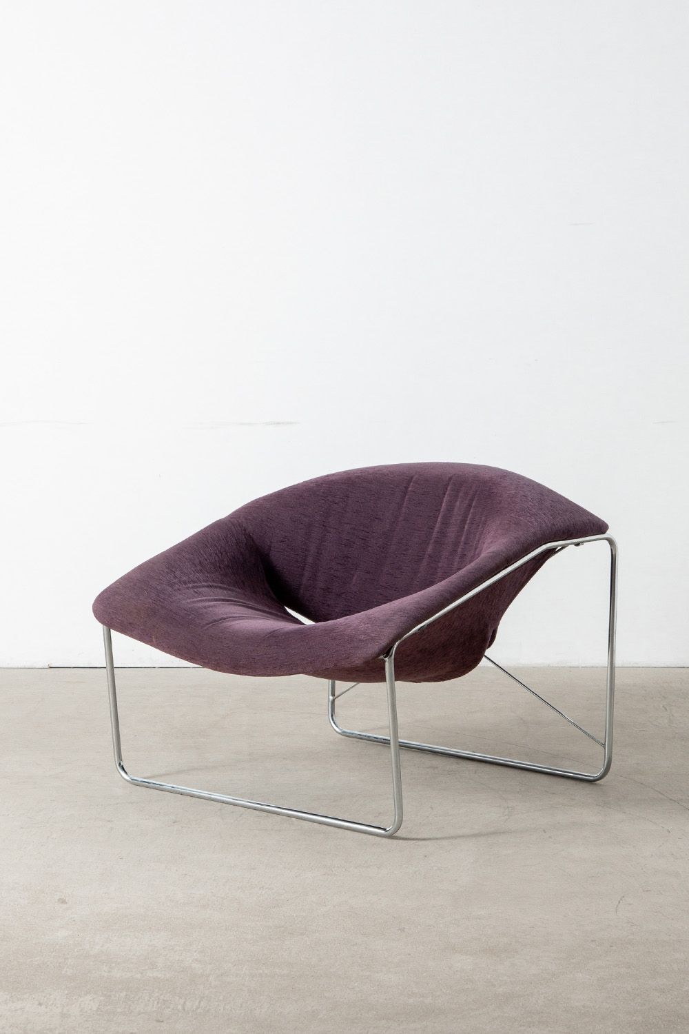 ‘Cubic’ Chair by Olivier Mourgue for Airborne in Fabric and Chrome