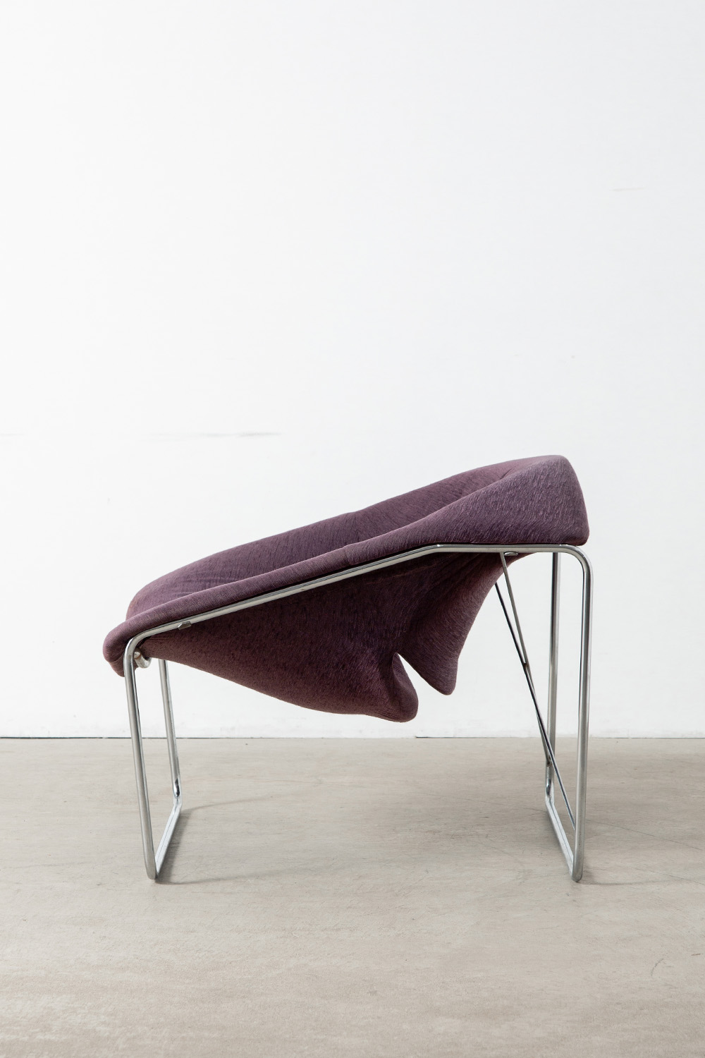 ‘Cubic’ Chair by Olivier Mourgue for Airborne in Fabric and Chrome