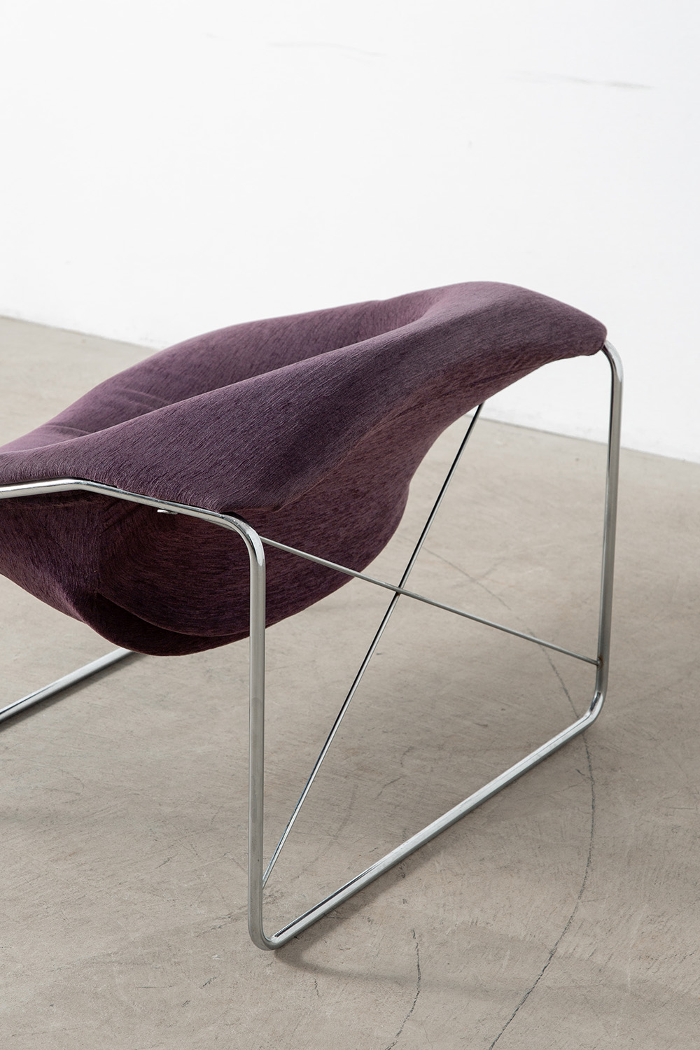 ‘Cubic’ Chair by Olivier Mourgue for Airborne in Fabric and Chrome