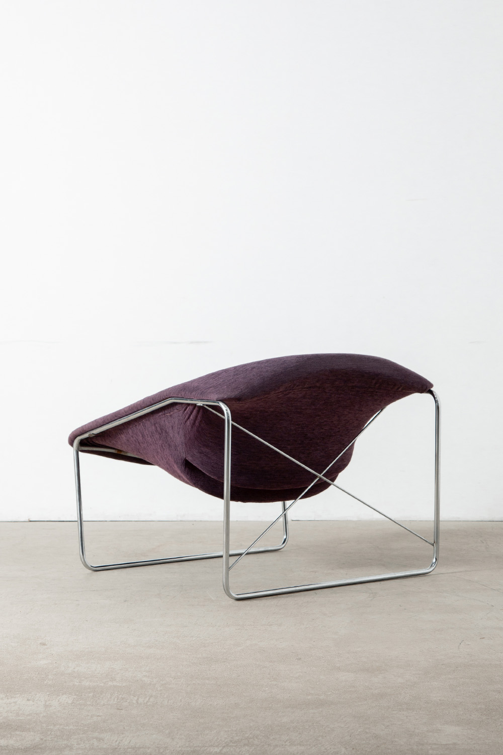 ‘Cubic’ Chair by Olivier Mourgue for Airborne in Fabric and Chrome