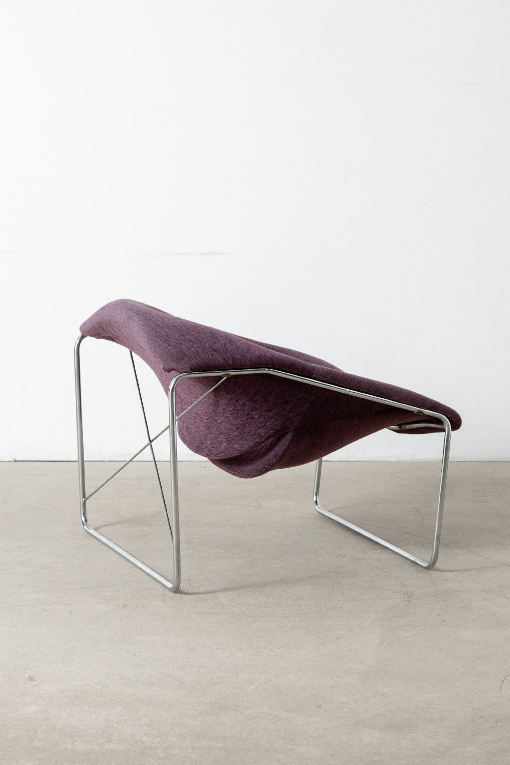 ‘Cubic’ Chair by Olivier Mourgue for Airborne in Fabric and Chrome