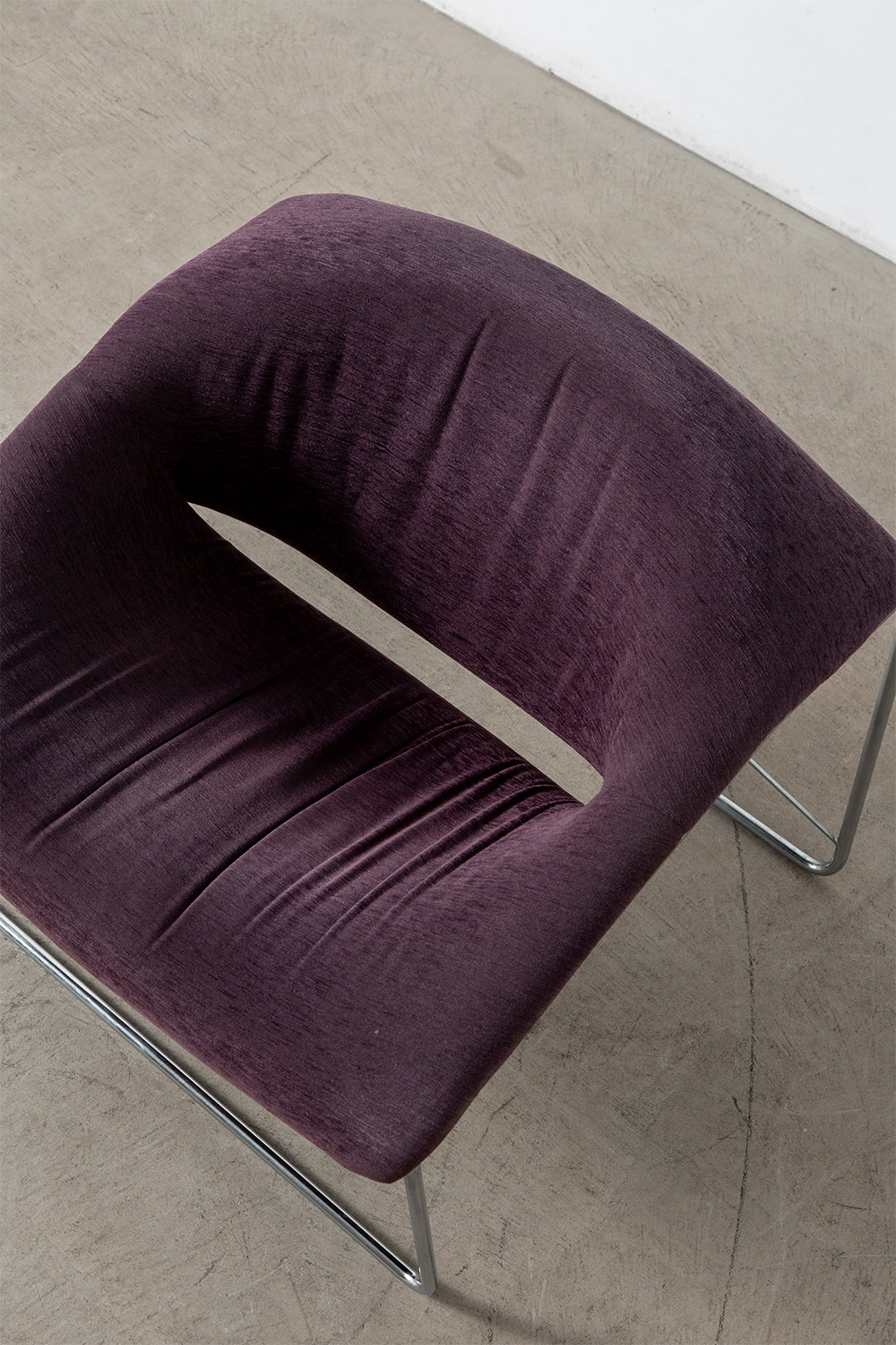 ‘Cubic’ Chair by Olivier Mourgue for Airborne in Fabric and Chrome