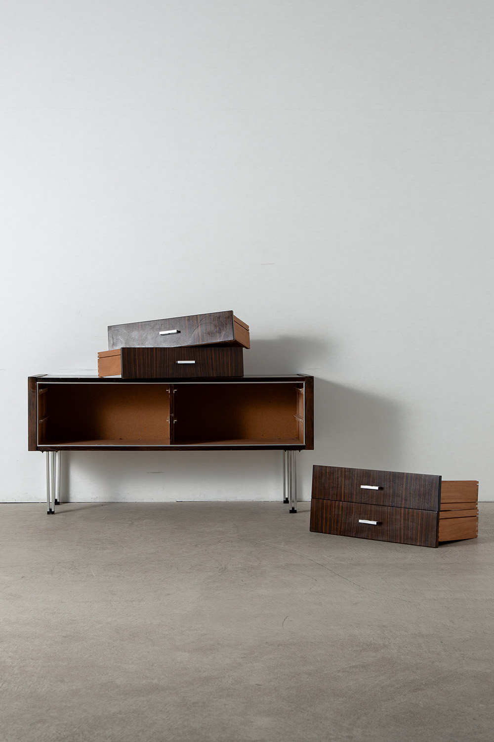 Sideboard in Wood and Aluminum