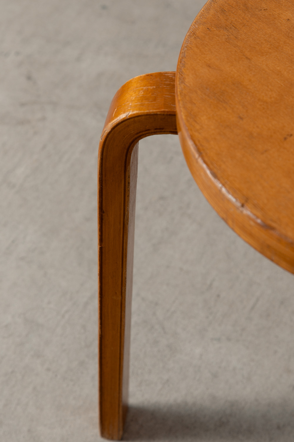 Alvar Aalto Style Stool in Wood