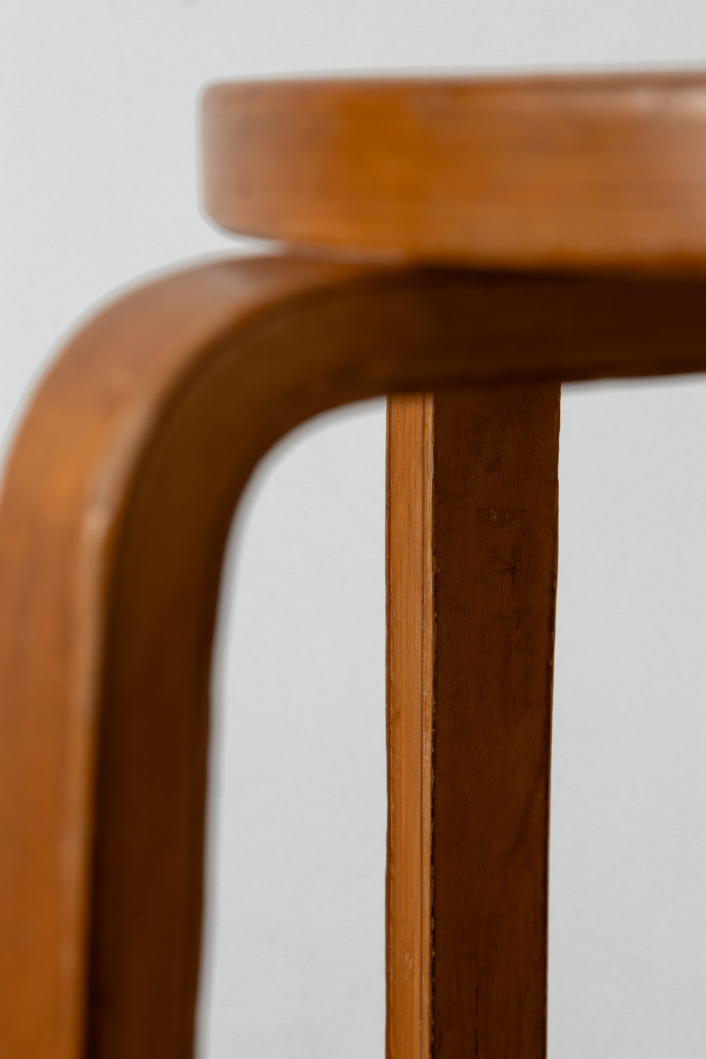 Alvar Aalto Style Stool in Wood